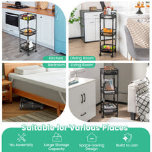Load image into Gallery viewer, 3-Tier Rotating 1-Second folding Storage Rack Metal-Square