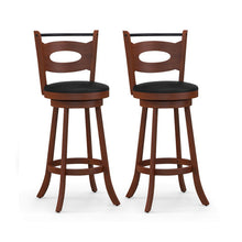 Load image into Gallery viewer, 2 Pieces 24/29 inch Swivel Bar Stools with Curved Backrest and Seat Cushions-29 inches