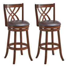 Load image into Gallery viewer, 360° Swivel Counter Height Chairs with PU Leather Cushioned Seat and Footrests-30 inches