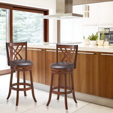 Load image into Gallery viewer, 360° Swivel Counter Height Chairs with PU Leather Cushioned Seat and Footrests-30 inches