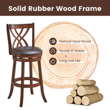Load image into Gallery viewer, 360° Swivel Counter Height Chairs with PU Leather Cushioned Seat and Footrests-30 inches