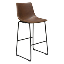 Load image into Gallery viewer, Theo Set of (2) Bar Height Chairs in Chocolate Leatherette w/ Black Metal Base by Diamond Sofa
