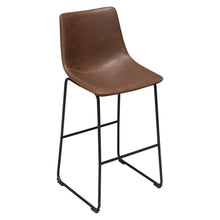 Load image into Gallery viewer, Theo Set of (2) Bar Height Chairs in Chocolate Leatherette w/ Black Metal Base by Diamond Sofa