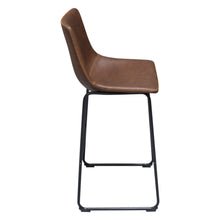 Load image into Gallery viewer, Theo Set of (2) Bar Height Chairs in Chocolate Leatherette w/ Black Metal Base by Diamond Sofa