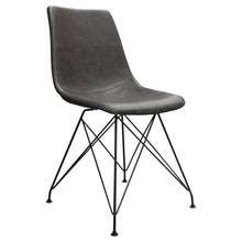 Load image into Gallery viewer, Theo Set of (4) Dining Chairs in Weathered Grey Leatherette w/ Black Metal Base by Diamond Sofa