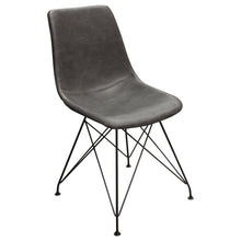 Load image into Gallery viewer, Theo Set of (4) Dining Chairs in Weathered Grey Leatherette w/ Black Metal Base by Diamond Sofa