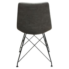 Load image into Gallery viewer, Theo Set of (4) Dining Chairs in Weathered Grey Leatherette w/ Black Metal Base by Diamond Sofa