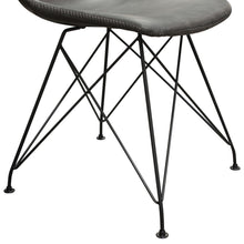 Load image into Gallery viewer, Theo Set of (4) Dining Chairs in Weathered Grey Leatherette w/ Black Metal Base by Diamond Sofa