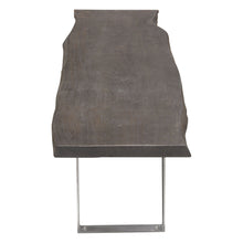 Load image into Gallery viewer, Titan Solid Acacia Wood Accent Bench in Espresso Finish w/ Silver Metal Inlay & Base by Diamond Sofa