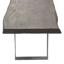 Load image into Gallery viewer, Titan Solid Acacia Wood Accent Bench in Espresso Finish w/ Silver Metal Inlay & Base by Diamond Sofa