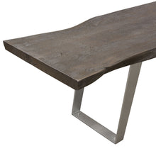 Load image into Gallery viewer, Titan Solid Acacia Wood Accent Bench in Espresso Finish w/ Silver Metal Inlay & Base by Diamond Sofa