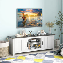 Load image into Gallery viewer, TV Stand with 2 Cabinets and Open Shelves for TVs up to 65 Inch-Black
