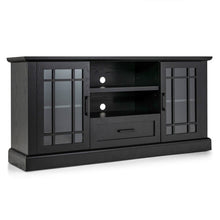 Load image into Gallery viewer, TV Stand for TVs up to 70 with Glass Doors Cubbies and Drawer-Black