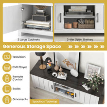 Load image into Gallery viewer, TV Stand with 2 Cabinets and Open Shelves for TVs up to 65 Inch-Black