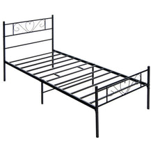 Load image into Gallery viewer, Twin XL Metal Bed Frame with Heart-shaped Headboard