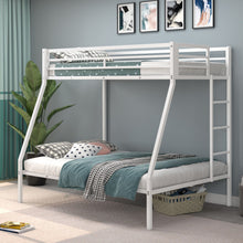 Load image into Gallery viewer, Twin-Over-Full Bunk Bed with Safety Rail and Ladder for Kids-White