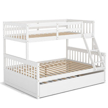 Load image into Gallery viewer, Twin Over Full Convertible Bunk Bed with Twin Trundle-White