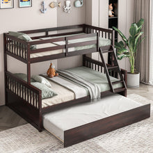 Load image into Gallery viewer, Twin Over Full Convertible Bunk Bed with Twin Trundle-Espresso