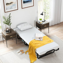 Load image into Gallery viewer, Twin Size Folding Bed with Foam Mattress and Lockable Wheels