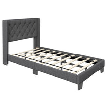 Load image into Gallery viewer, Twin/Full/Queen Size Upholstered Platform Bed with Button Tufted Headboard-Twin Size