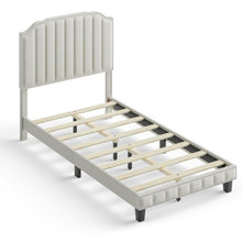Load image into Gallery viewer, Heavy Duty Upholstered Bed Frame with Rivet Headboard-Twin Size