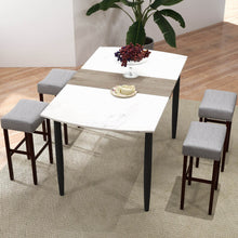 Load image into Gallery viewer, 2 Set of 29 Inch Height Upholstered Bar Stool with Solid Rubber Wood Legs and Footrest-Gray