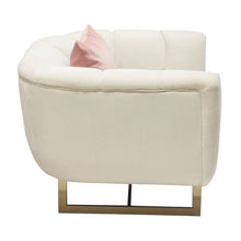 Load image into Gallery viewer, Venus Cream Fabric Chair w/ Contrasting Pillows & Gold Finished Metal Base by Diamond Sofa