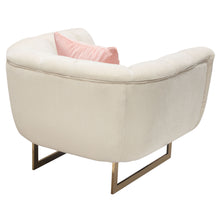 Load image into Gallery viewer, Venus Cream Fabric Chair w/ Contrasting Pillows & Gold Finished Metal Base by Diamond Sofa
