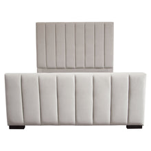 Load image into Gallery viewer, Venus Vertical Channel Tufted Eastern King Bed in Light Grey Velvet by Diamond Sofa