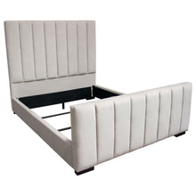 Load image into Gallery viewer, Venus Vertical Channel Tufted Eastern King Bed in Light Grey Velvet by Diamond Sofa