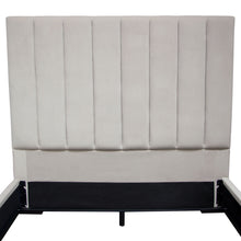 Load image into Gallery viewer, Venus Vertical Channel Tufted Eastern King Bed in Light Grey Velvet by Diamond Sofa