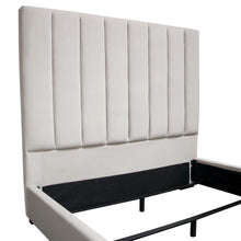 Load image into Gallery viewer, Venus Vertical Channel Tufted Eastern King Bed in Light Grey Velvet by Diamond Sofa