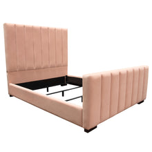 Load image into Gallery viewer, Venus Vertical Channel Tufted Eastern King Bed in Blush Pink Velvet by Diamond Sofa