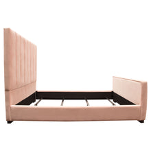 Load image into Gallery viewer, Venus Vertical Channel Tufted Eastern King Bed in Blush Pink Velvet by Diamond Sofa