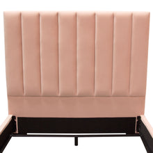 Load image into Gallery viewer, Venus Vertical Channel Tufted Eastern King Bed in Blush Pink Velvet by Diamond Sofa