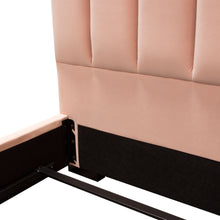 Load image into Gallery viewer, Venus Vertical Channel Tufted Eastern King Bed in Blush Pink Velvet by Diamond Sofa