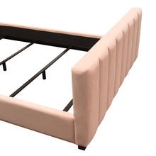 Load image into Gallery viewer, Venus Vertical Channel Tufted Eastern King Bed in Blush Pink Velvet by Diamond Sofa