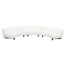 Load image into Gallery viewer, Vesper 3PC Modular Curved Armless Sofa in Faux White Shearling w/ Black Wood Leg Base by Diamond Sofa
