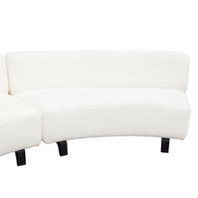 Load image into Gallery viewer, Vesper 3PC Modular Curved Armless Sofa in Faux White Shearling w/ Black Wood Leg Base by Diamond Sofa