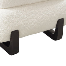 Load image into Gallery viewer, Vesper Armless Chair in Faux White Shearling w/ Black Wood Leg Base by Diamond Sofa