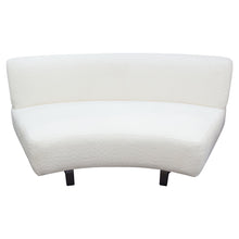 Load image into Gallery viewer, Vesper Curved Armless Sofa in Faux White Shearling w/ Black Wood Leg Base by Diamond Sofa