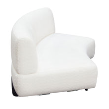 Load image into Gallery viewer, Vesper Curved Armless Sofa in Faux White Shearling w/ Black Wood Leg Base by Diamond Sofa