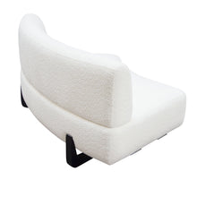 Load image into Gallery viewer, Vesper Curved Armless Sofa in Faux White Shearling w/ Black Wood Leg Base by Diamond Sofa