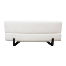Load image into Gallery viewer, Vesper Curved Armless Sofa in Faux White Shearling w/ Black Wood Leg Base by Diamond Sofa