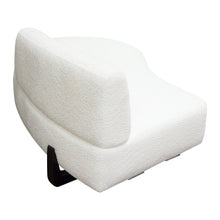 Load image into Gallery viewer, Vesper Curved Armless Right Chaise in Faux White Shearling w/ Black Wood Leg Base by Diamond Sofa