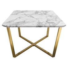 Load image into Gallery viewer, Vida Rectangle Cocktail Table w/ Faux Marble Top and Brushed Gold Metal Frame by Diamond Sofa