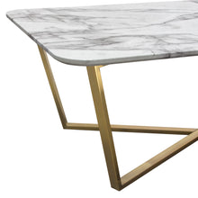 Load image into Gallery viewer, Vida Rectangle Cocktail Table w/ Faux Marble Top and Brushed Gold Metal Frame by Diamond Sofa