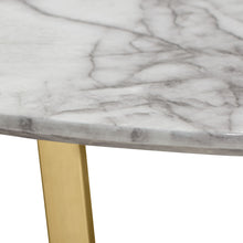 Load image into Gallery viewer, Vida 35" Round Cocktail Table w/ Faux Marble Top and Brushed Gold Metal Frame by Diamond Sofa