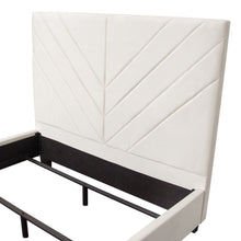 Load image into Gallery viewer, Vogue Queen Bed w/ 54" Headboard in Light Cream Velvet by Diamond Sofa