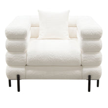 Load image into Gallery viewer, Vox Chair in Faux White Shearling w/ Black Powder Metal Legs by Diamond Sofa